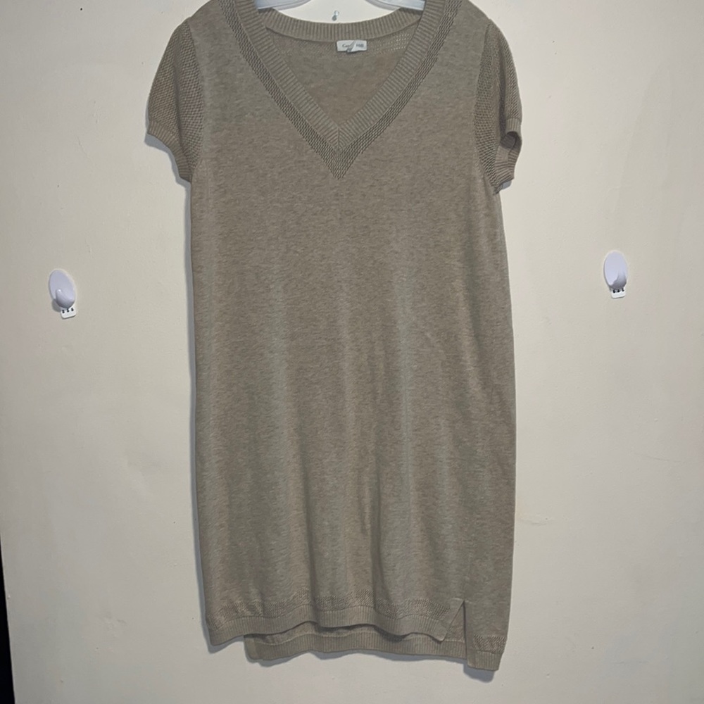Garnet Hill linen blend Neutral tan dress